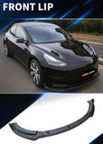 Tesla Front Splitter - Gloss Black & Carbon