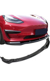 Tesla Front Splitter - Gloss Black & Carbon