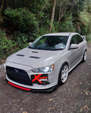 Gloss Black Set with Black/Red Front Lip