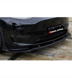 Tesla Front Splitter - Gloss Black & Carbon