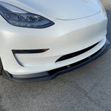Tesla Front Splitter - Gloss Black & Carbon