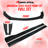 Gloss Black Set with 3-Piece Front Lip