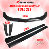 Gloss Black Set with Aero Finish Front Lip