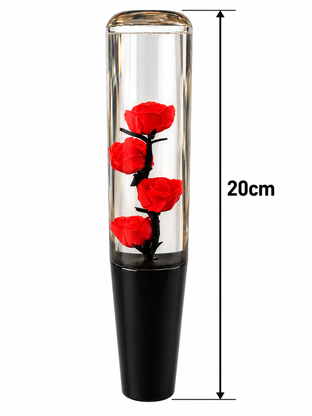 Rose Gear Knob Acrylic JDM 20CM (Black)
