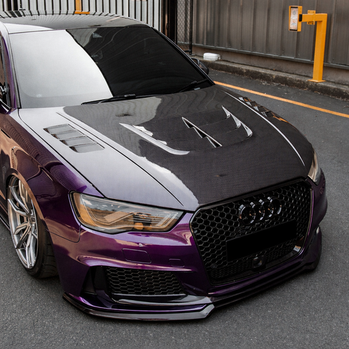Audi A3 / S3 / RS3 8V Carbon Fiber Hood (2013–2020 V-Style)