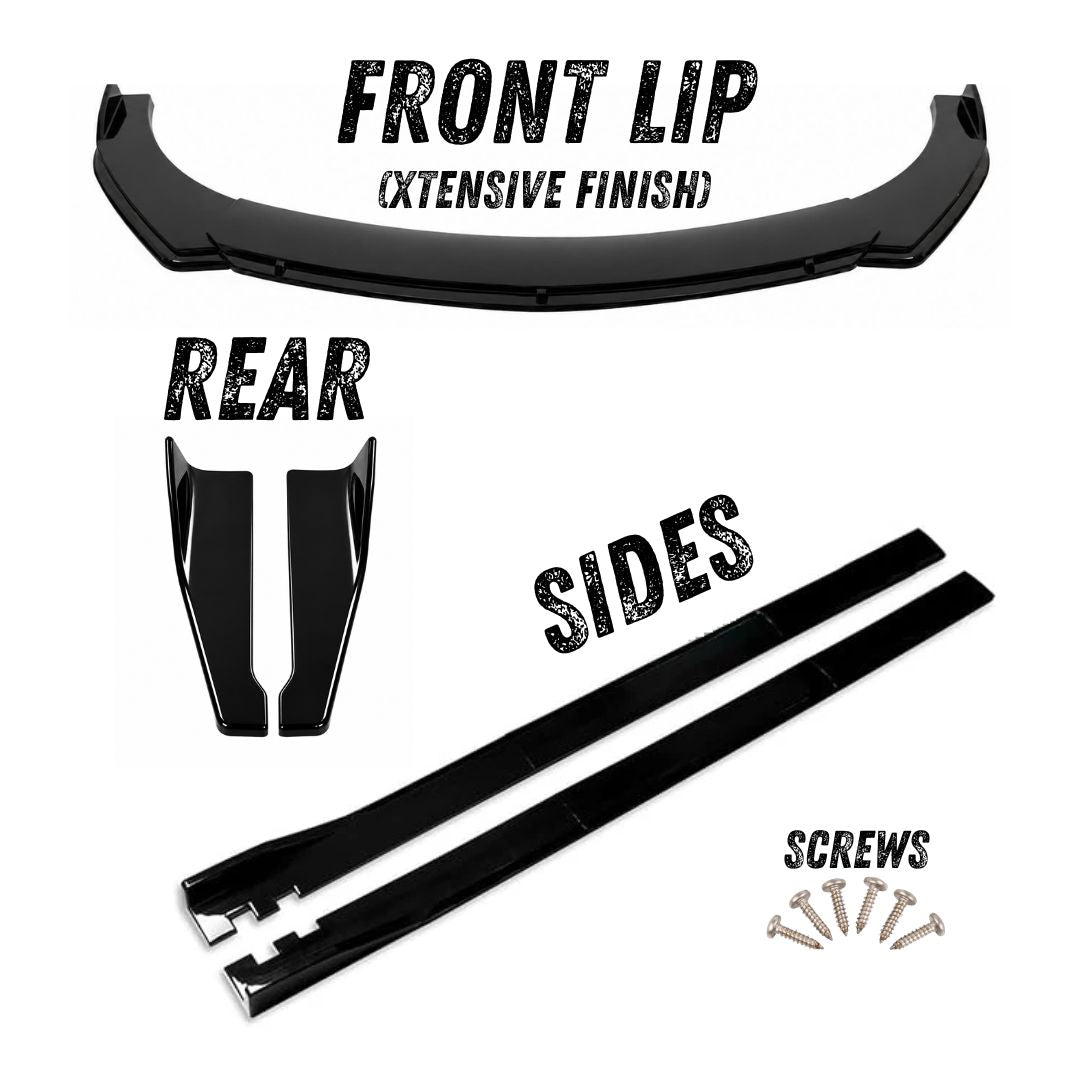 Gloss Black Splitter Set with Xtensive Design Front Lip