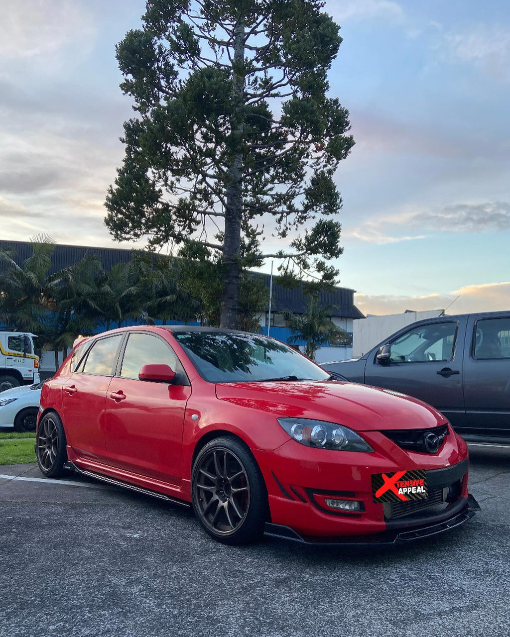 Gloss Black Splitter Set with Aggressive Finish Front Lip