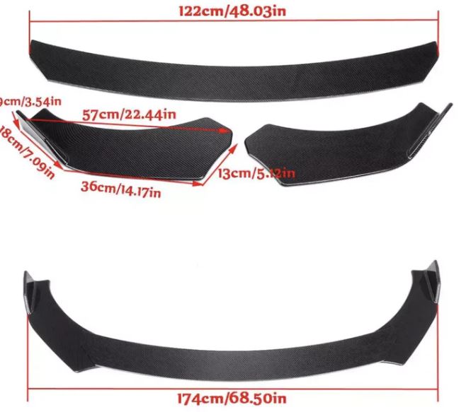 Carbon Design Splitter Set with 3-Piece Front Lip