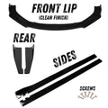 Gloss Black Splitter Set with Clean Finish Front Lip