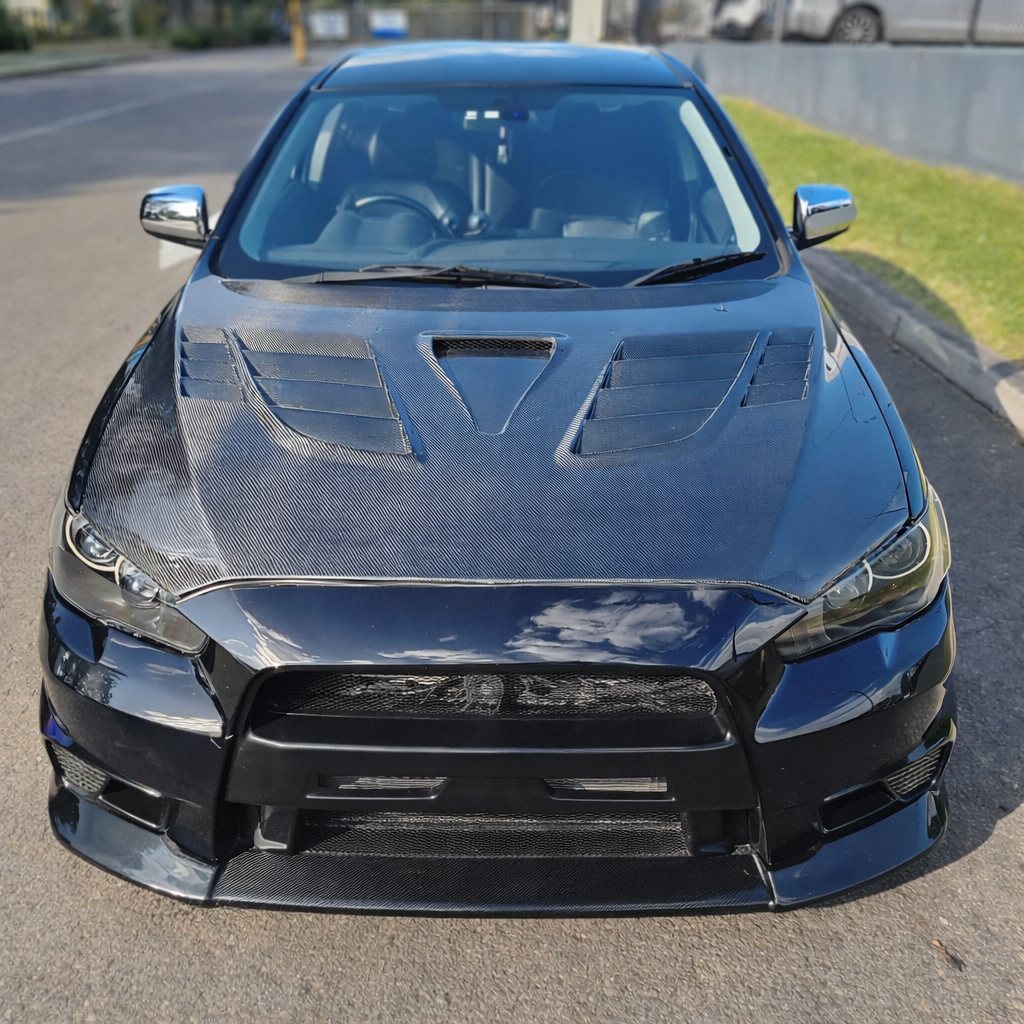 Mitsubishi Lancer Evolution EVO X Carbon Fiber Hood (Varis VRS Ver.2 Style 2008–2015)