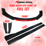 Gloss Black/Red Splitter Set