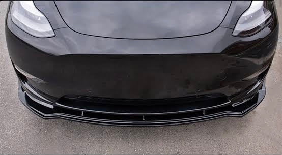 Tesla Front Splitter - Gloss Black & Carbon