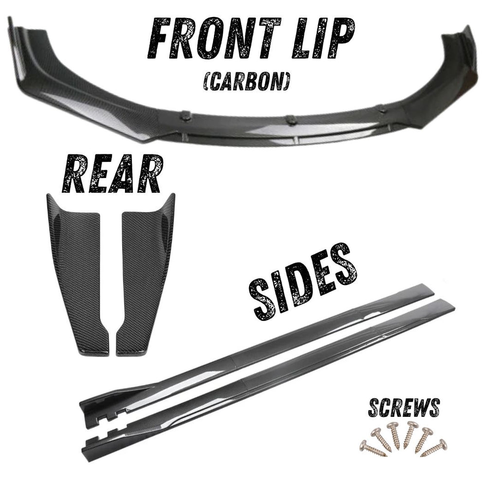 Carbon Design Splitter Set with Clean Finish Front Lip