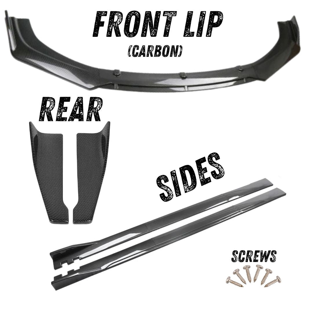 Carbon Design Splitter Set with Clean Finish Front Lip