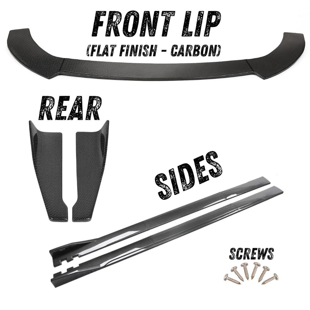 Carbon Design Splitter Set with Flat Finish Front Lip