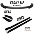 Gloss Black Splitter Set with Flat Finish Front Lip