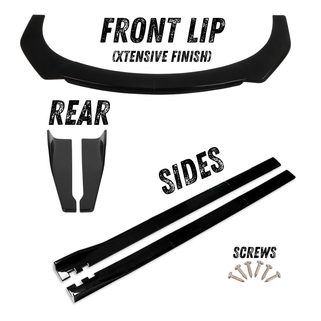Gloss Black Splitter Set with Xtensive Design Front Lip